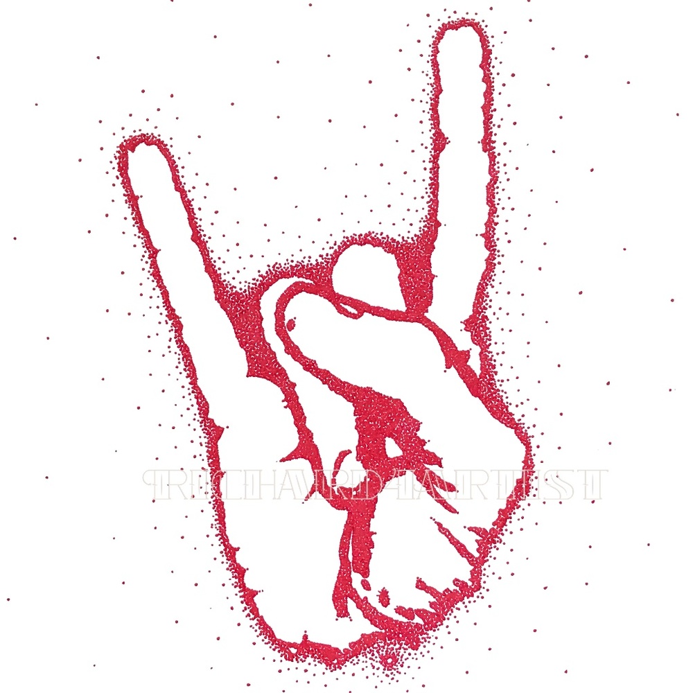 NWT Rock On Hand Art Marker PRINT Dots ASL Punk